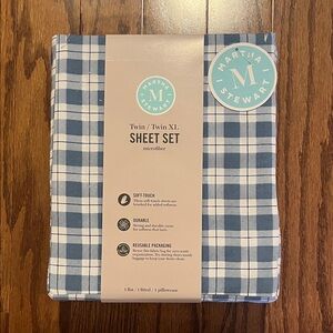 Martha Stewart Twin Sheet Set in Blue and White Plaid